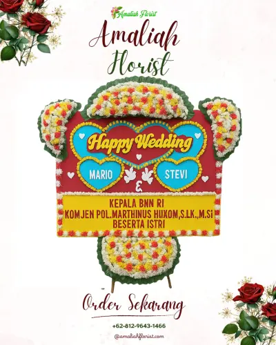 Karangan Papan Bunga Pernikahan di Mekar Kondang